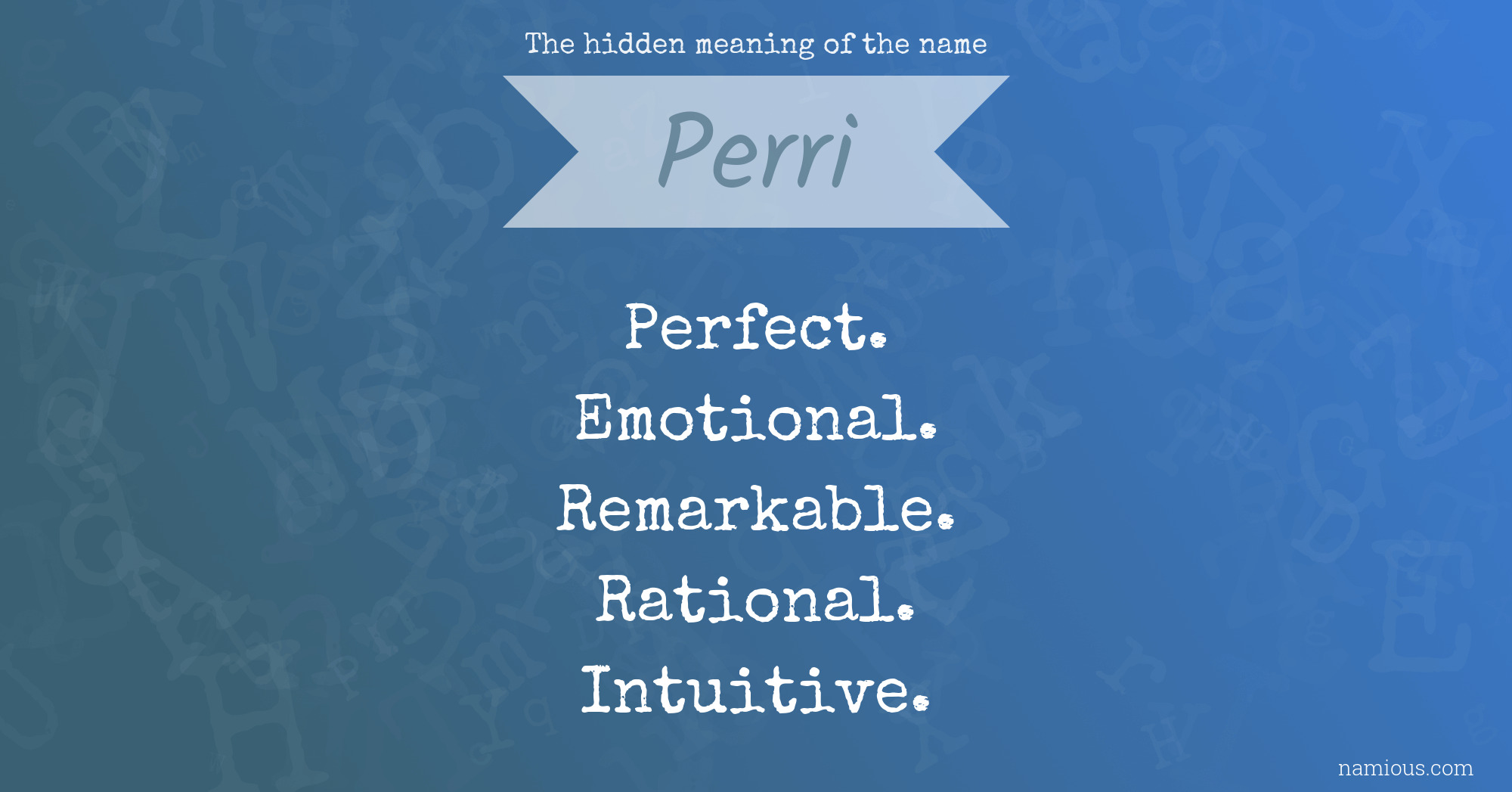 The hidden meaning of the name Perri