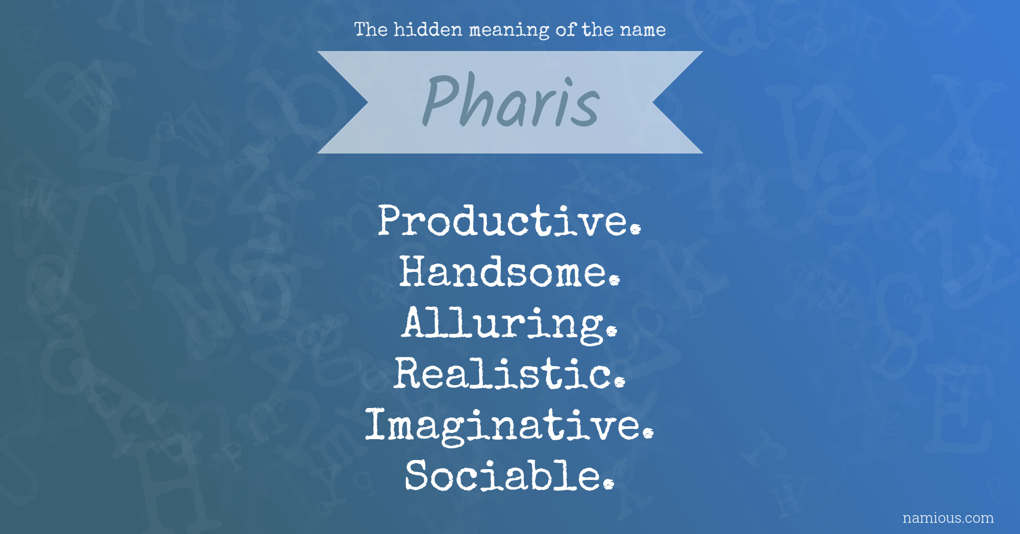 The hidden meaning of the name Pharis