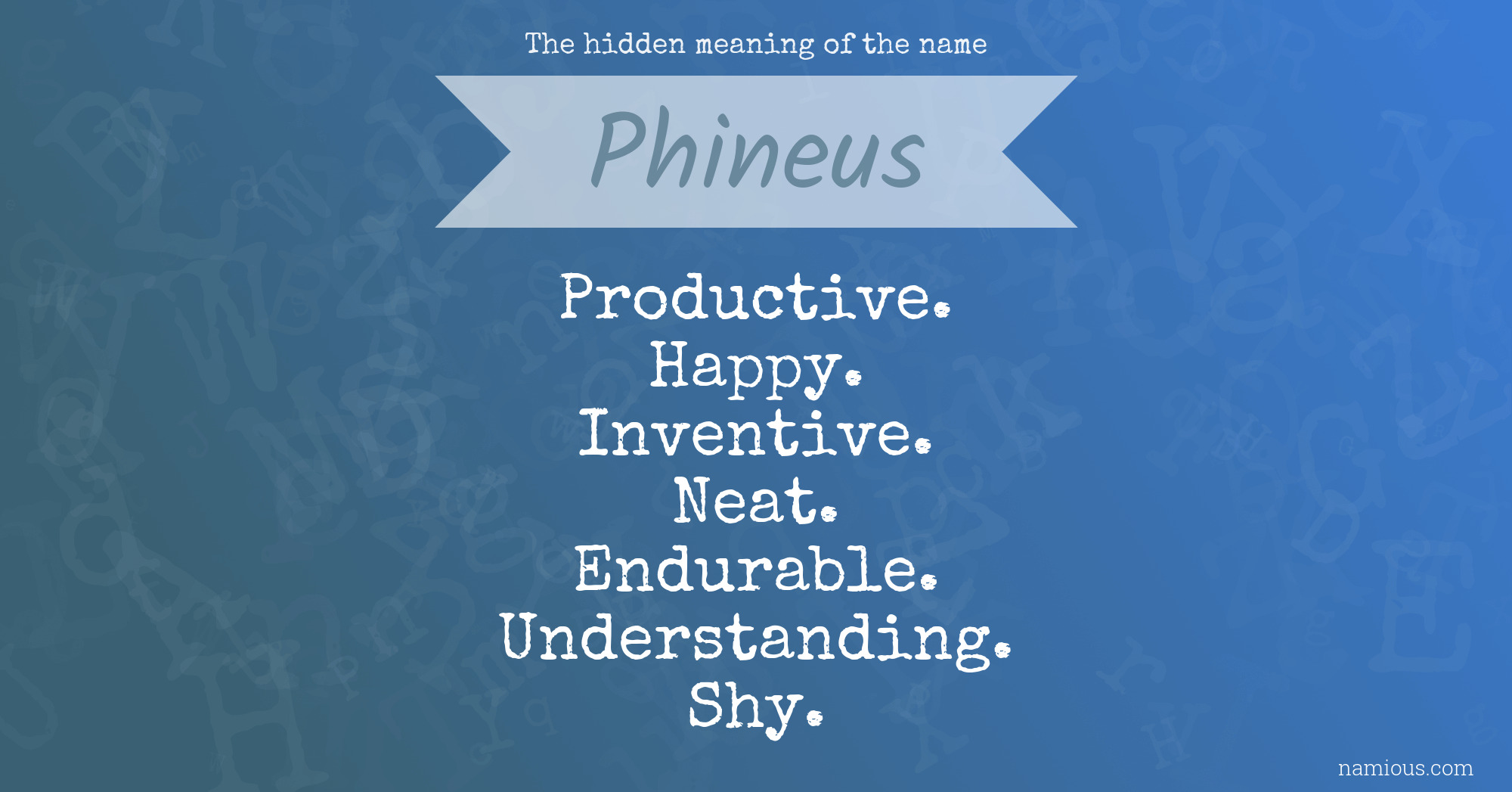 The hidden meaning of the name Phineus