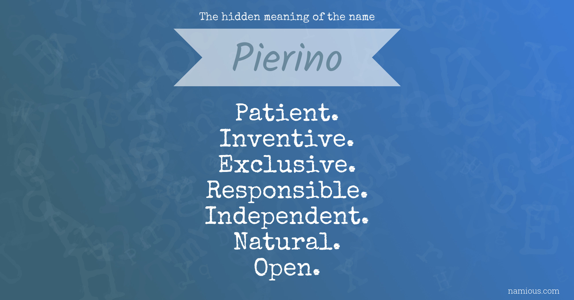 The hidden meaning of the name Pierino