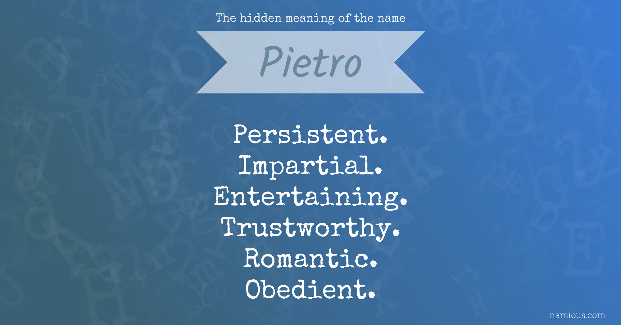 The hidden meaning of the name Pietro