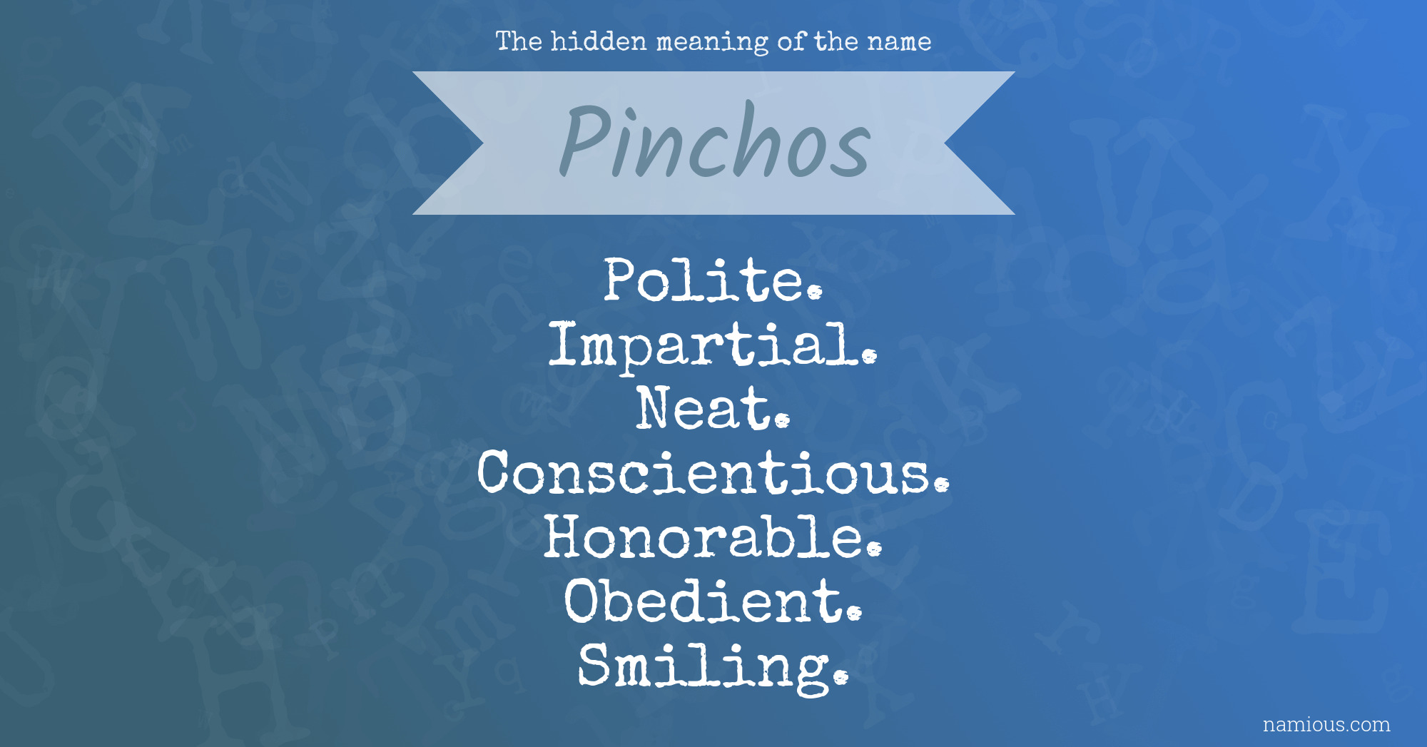 The hidden meaning of the name Pinchos