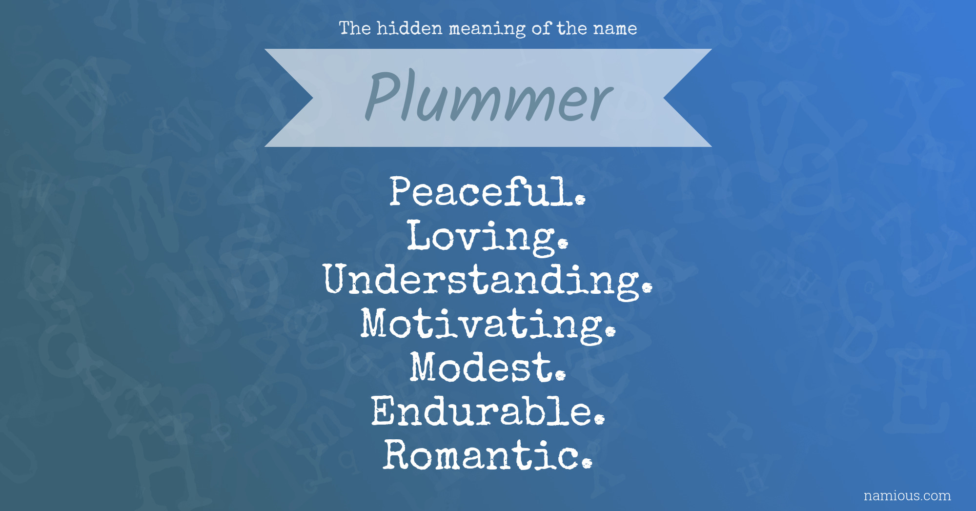 The hidden meaning of the name Plummer