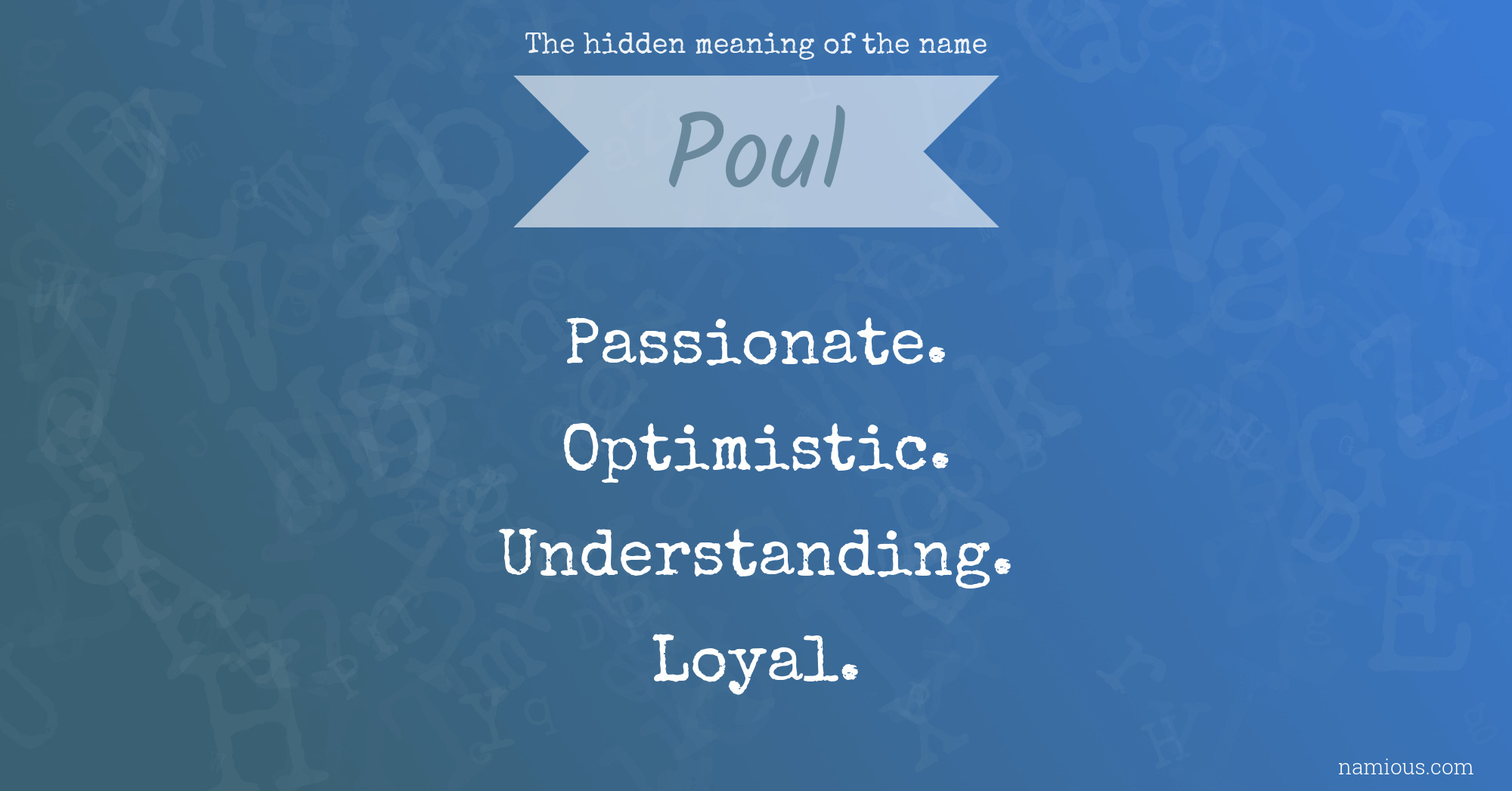 The hidden meaning of the name Poul