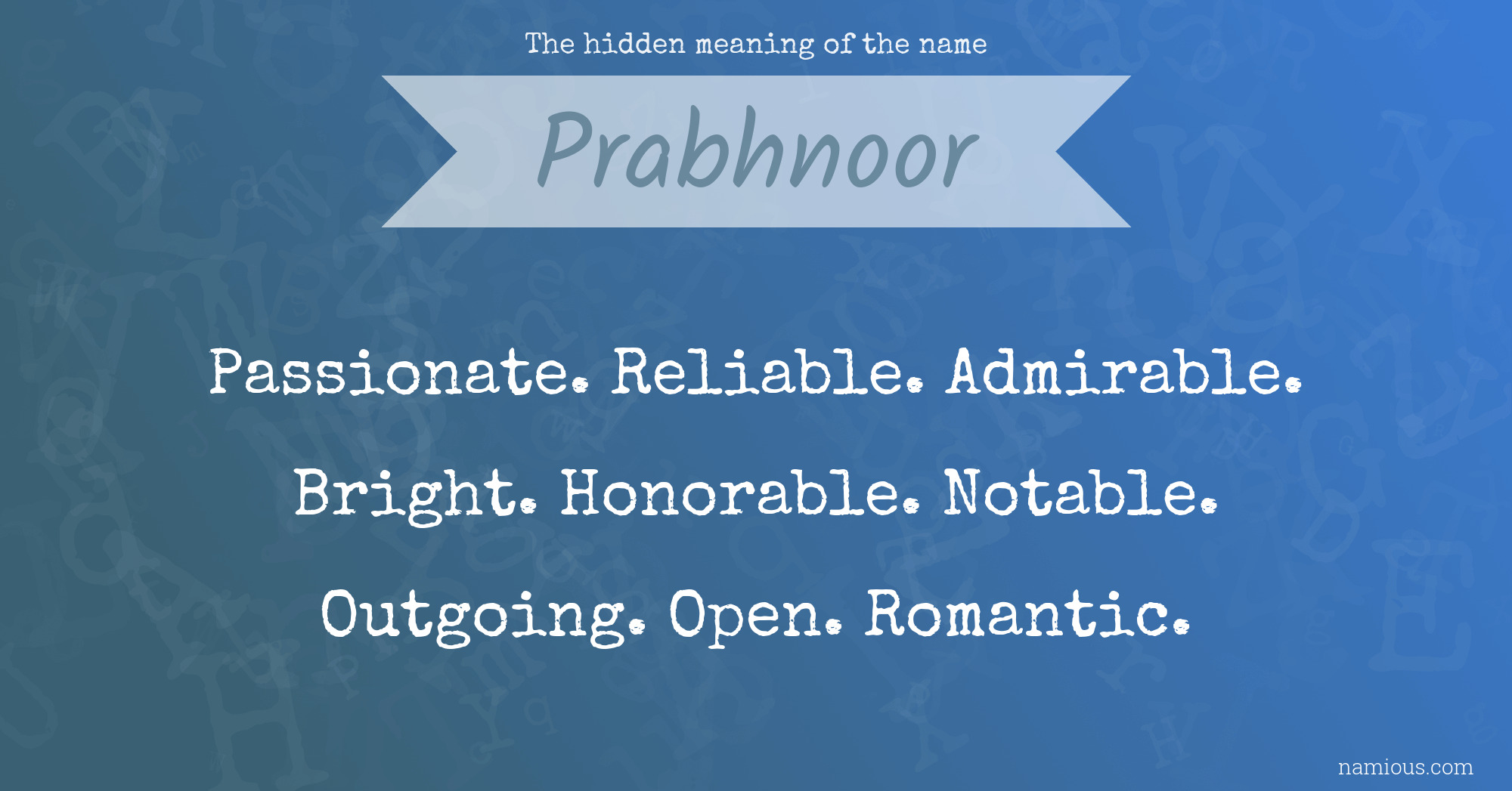 The hidden meaning of the name Prabhnoor