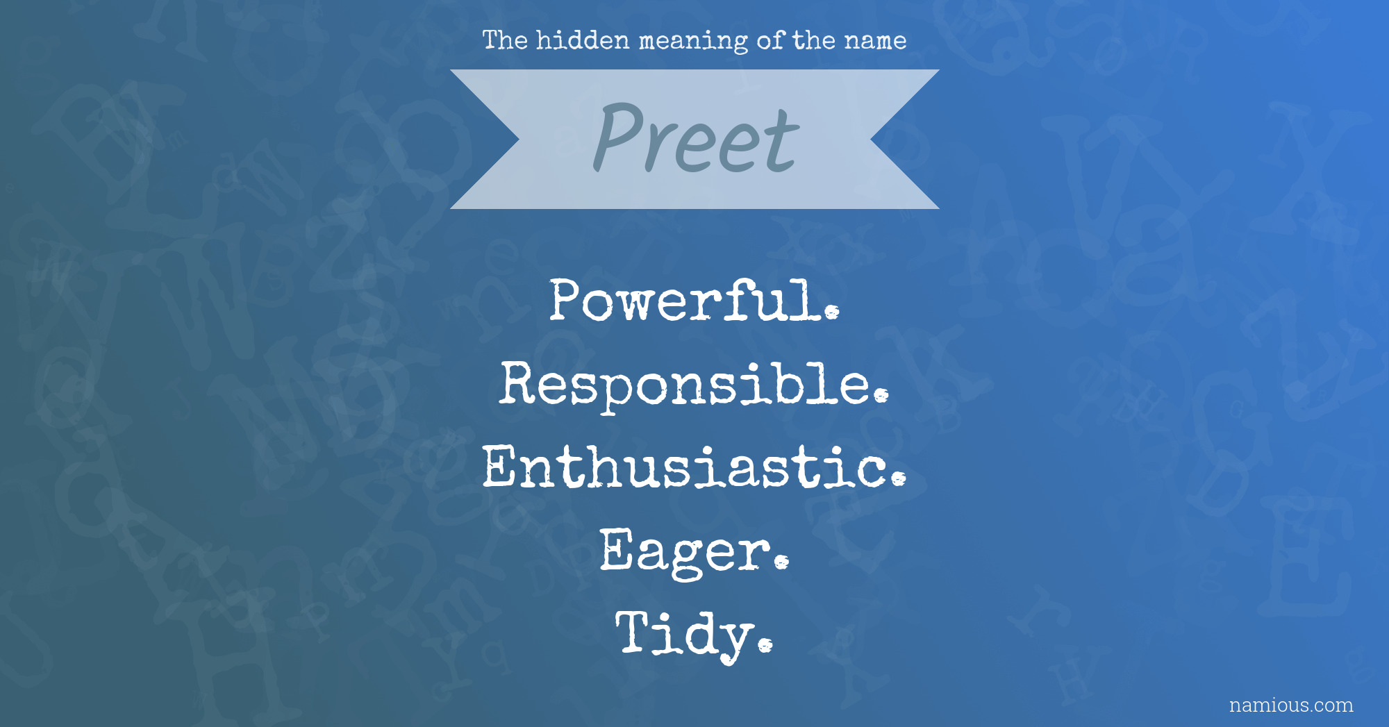 The hidden meaning of the name Preet