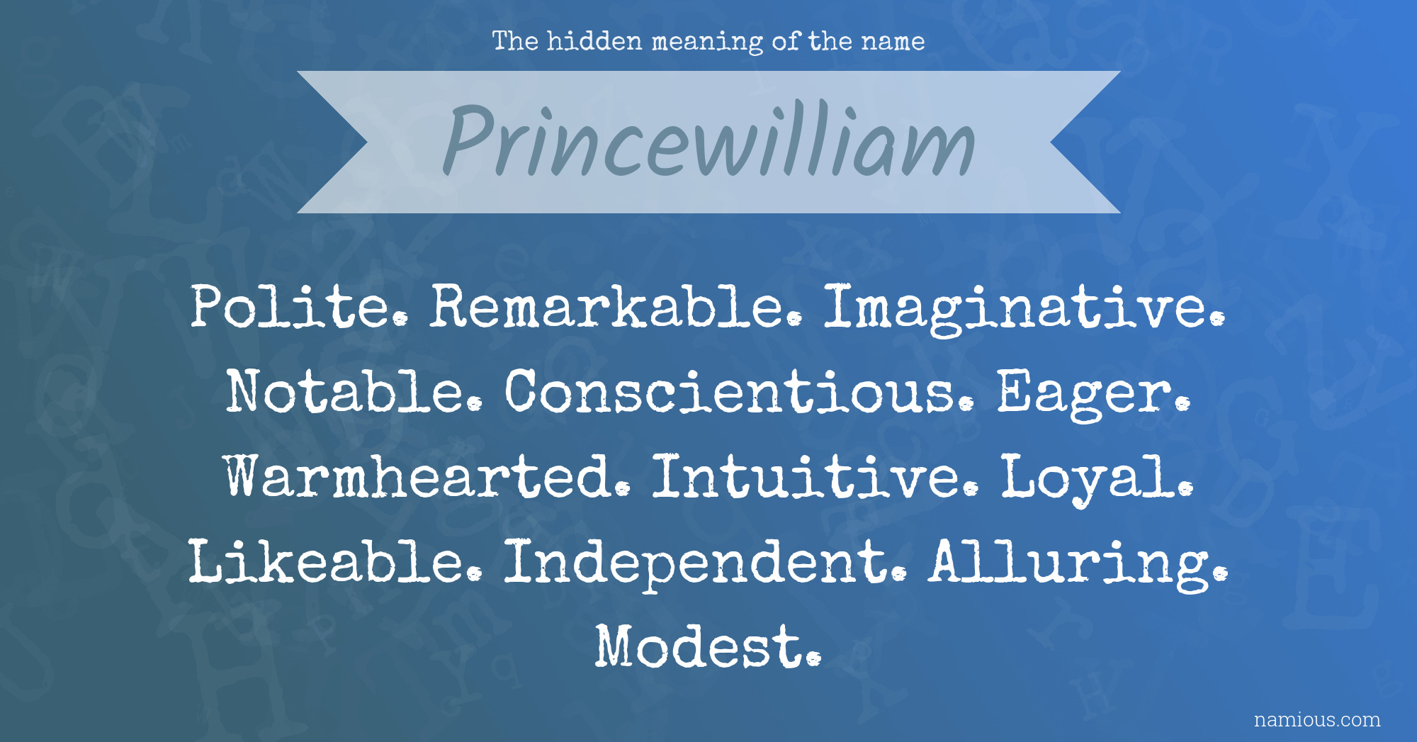 The hidden meaning of the name Princewilliam