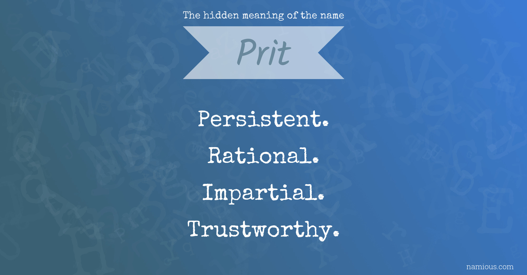 The hidden meaning of the name Prit