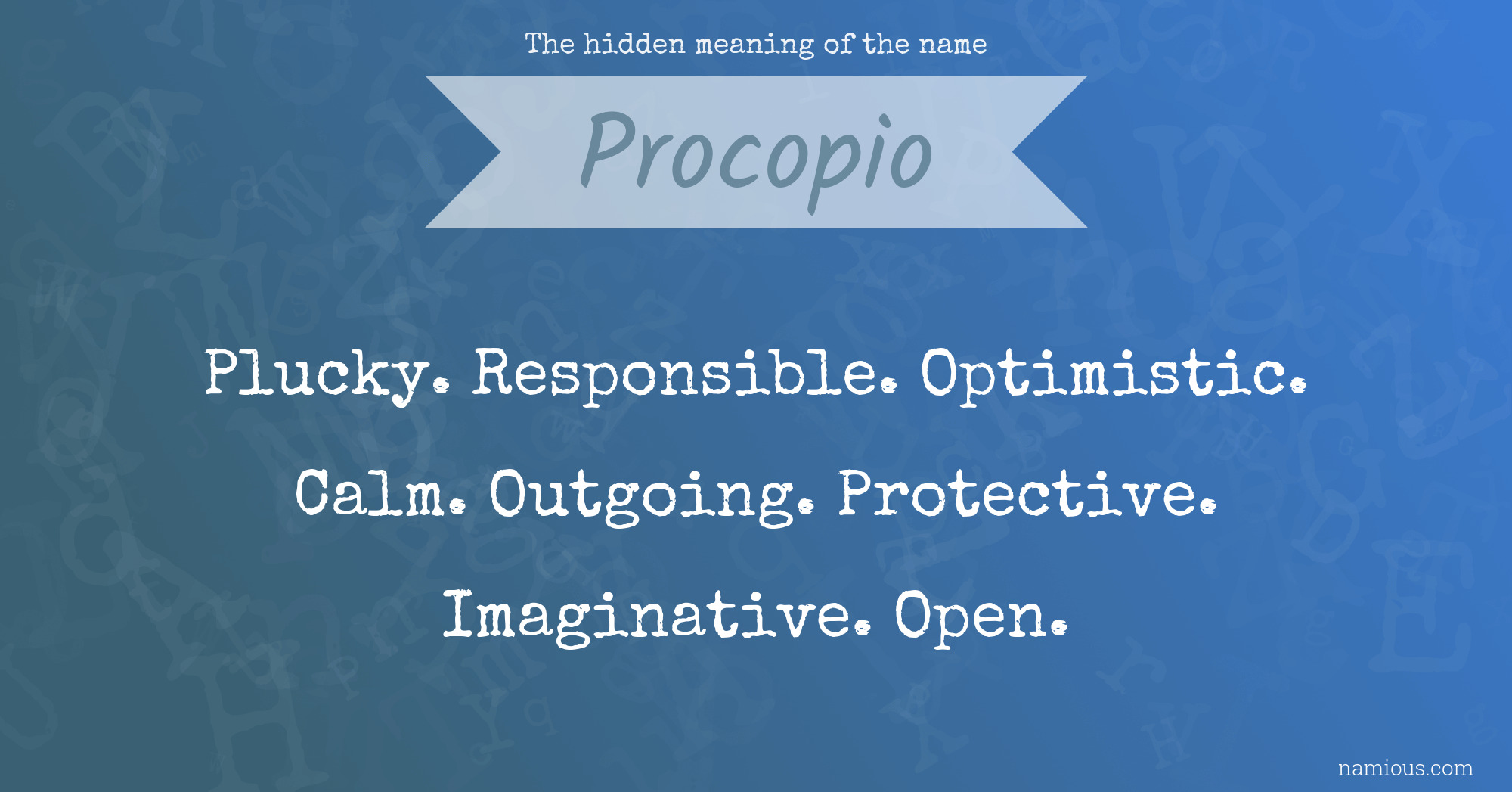 The hidden meaning of the name Procopio