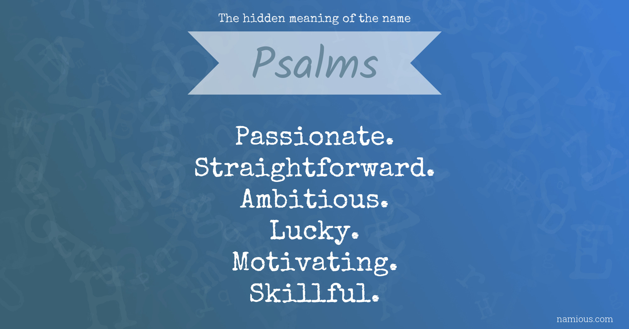 The hidden meaning of the name Psalms