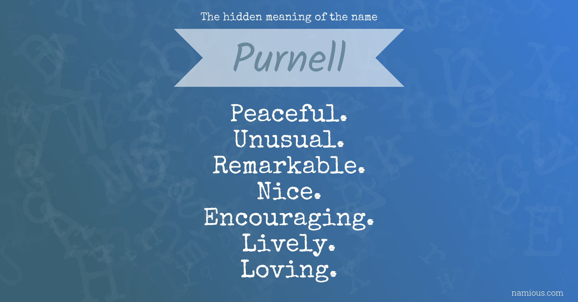 The hidden meaning of the name Purnell