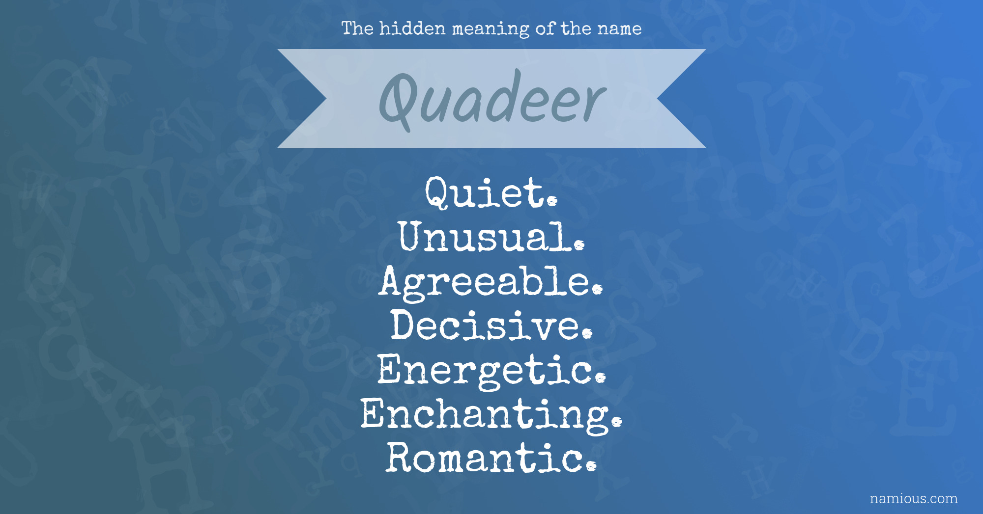 The hidden meaning of the name Quadeer