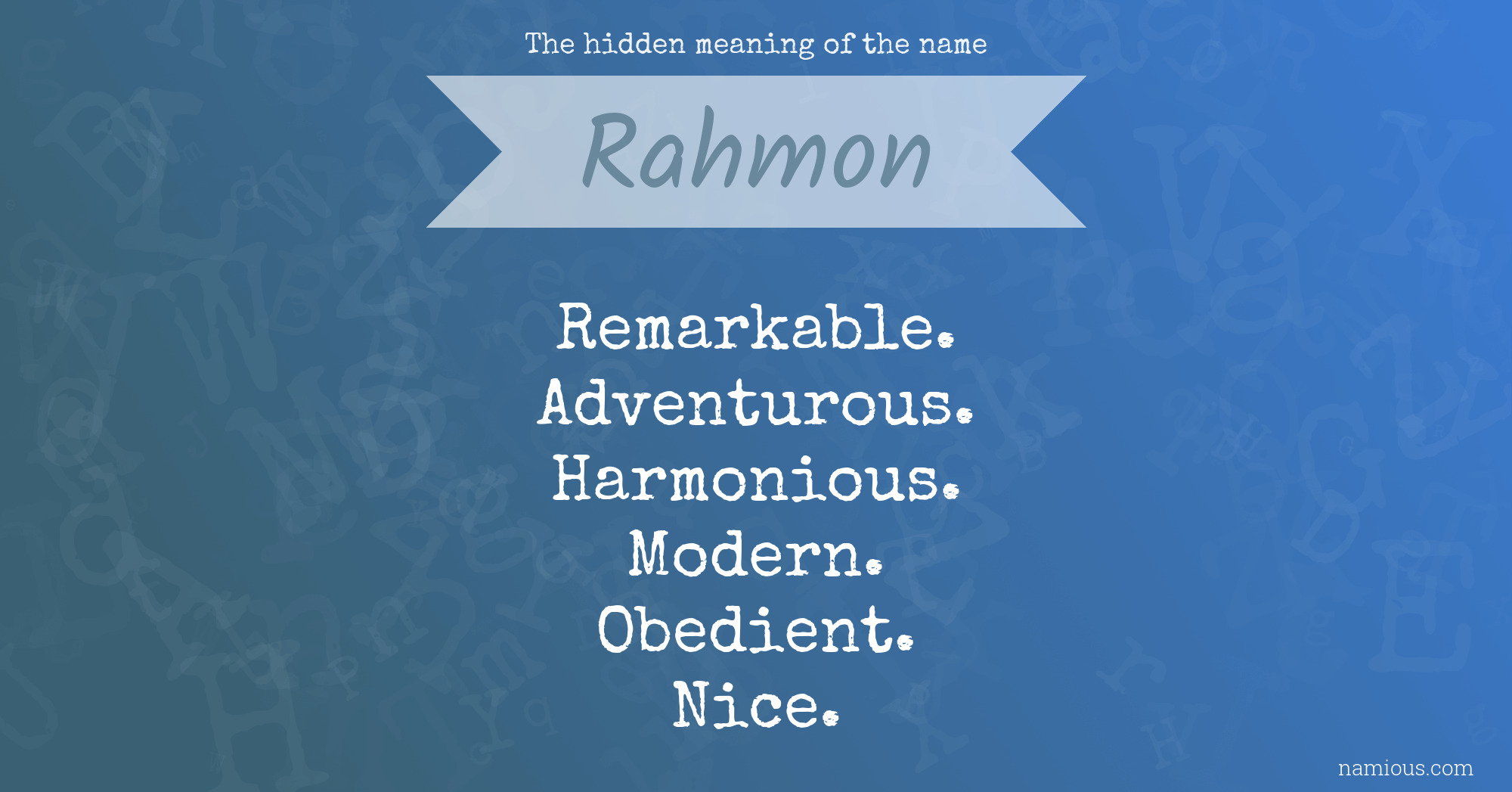 The hidden meaning of the name Rahmon