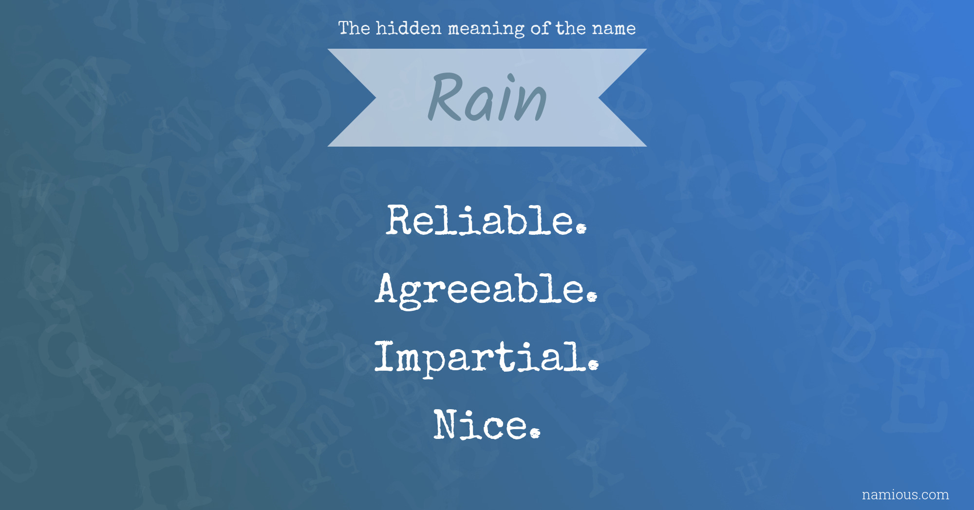 The hidden meaning of the name Rain | Namious