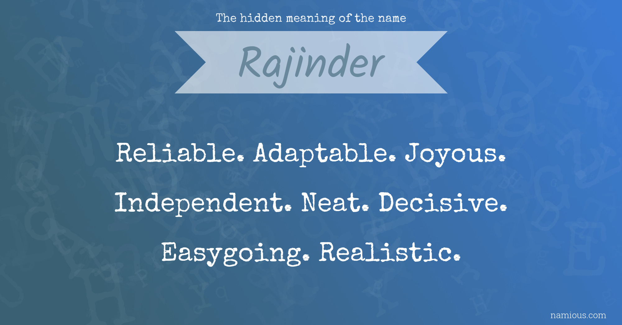 The hidden meaning of the name Rajinder