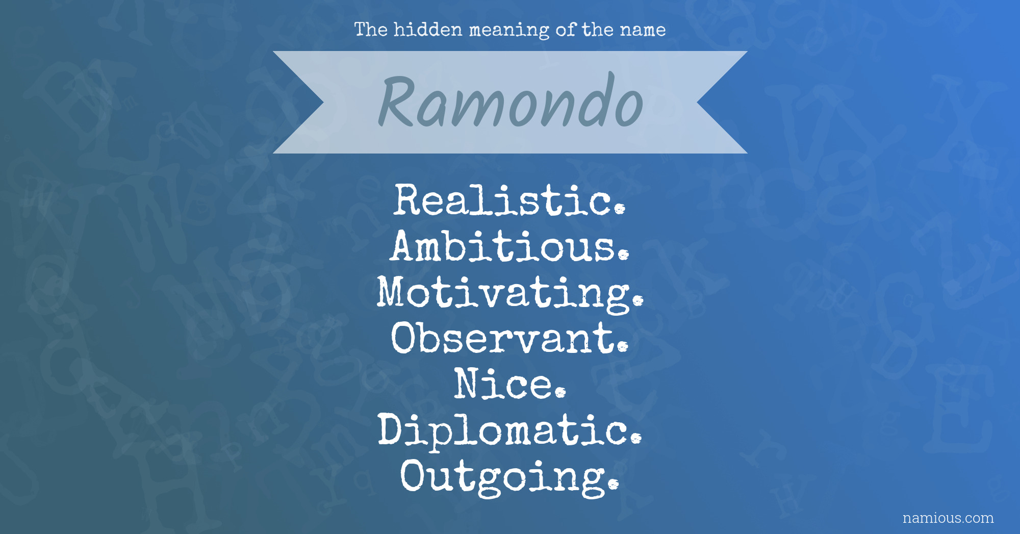 The hidden meaning of the name Ramondo