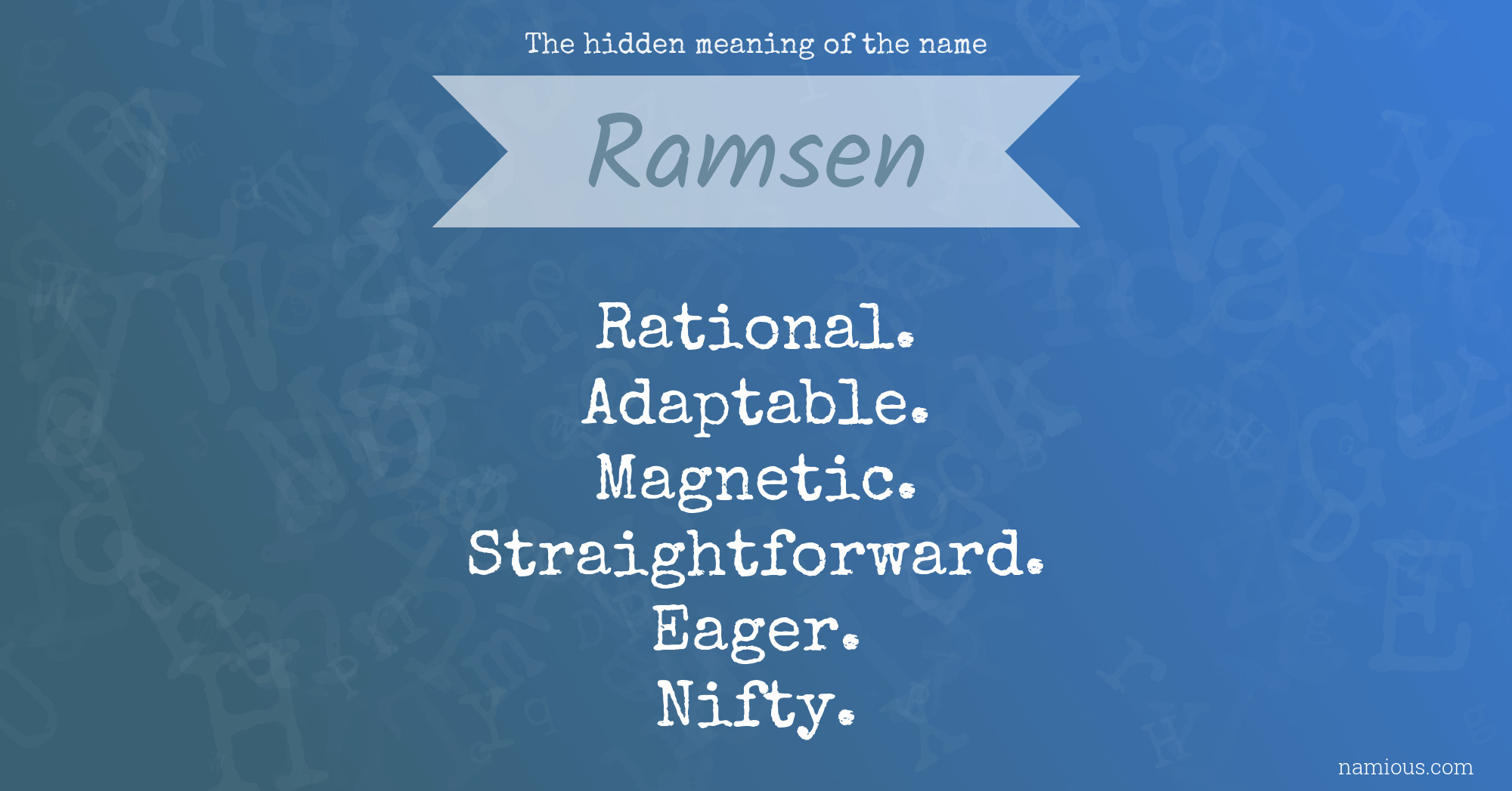 The hidden meaning of the name Ramsen