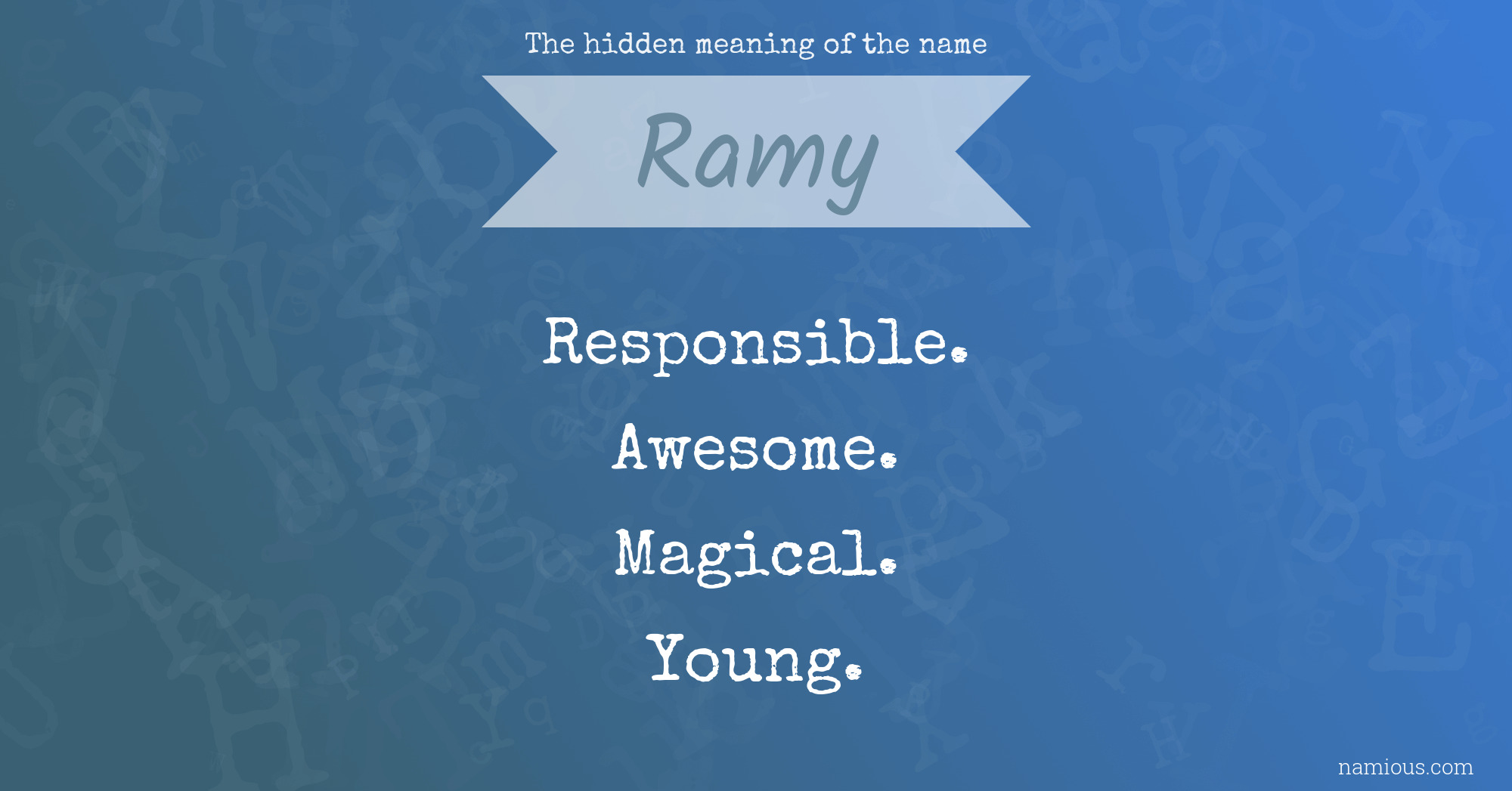 The hidden meaning of the name Ramy