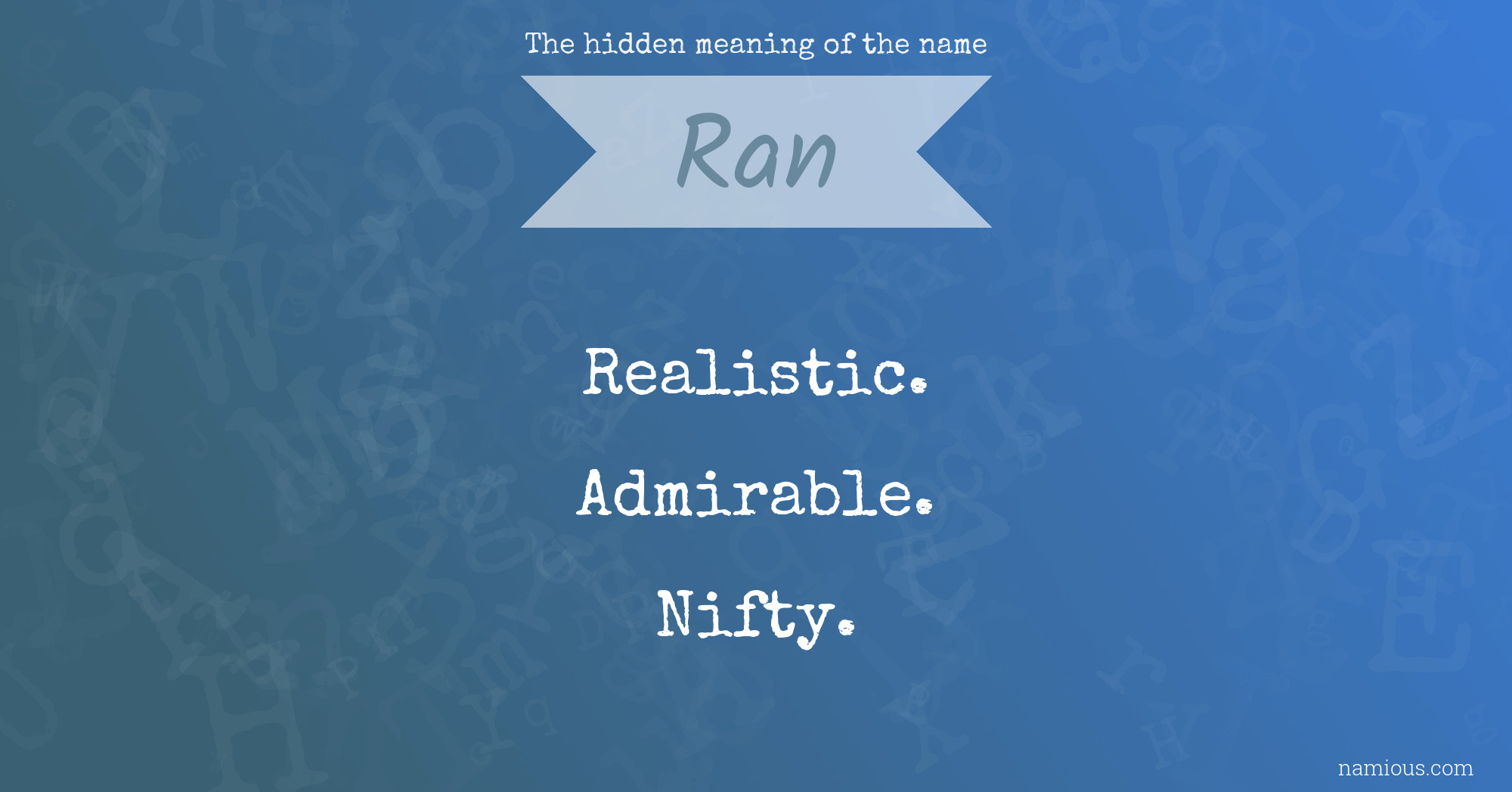 The hidden meaning of the name Ran