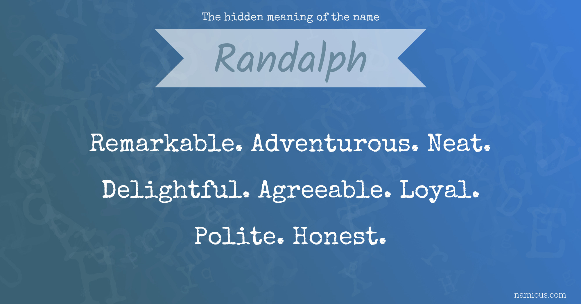 The hidden meaning of the name Randalph