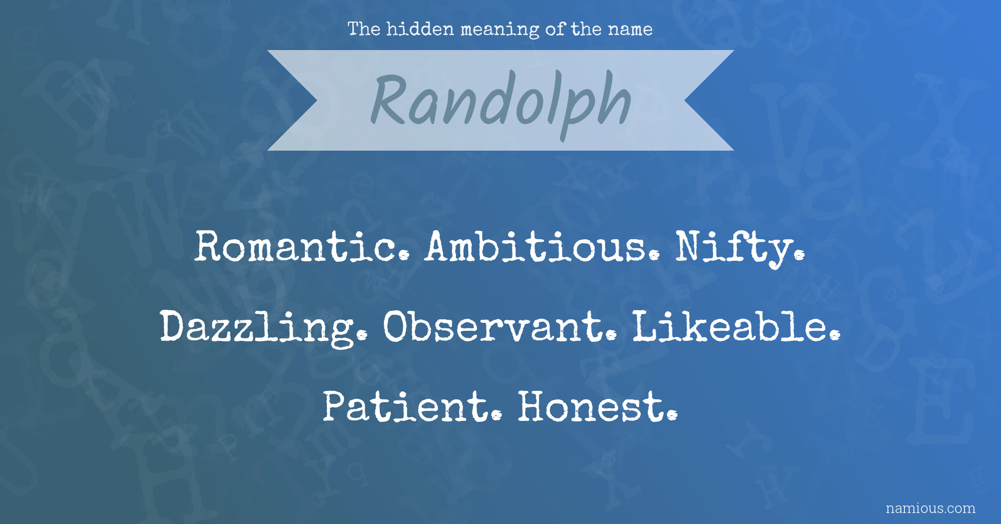 The hidden meaning of the name Randolph