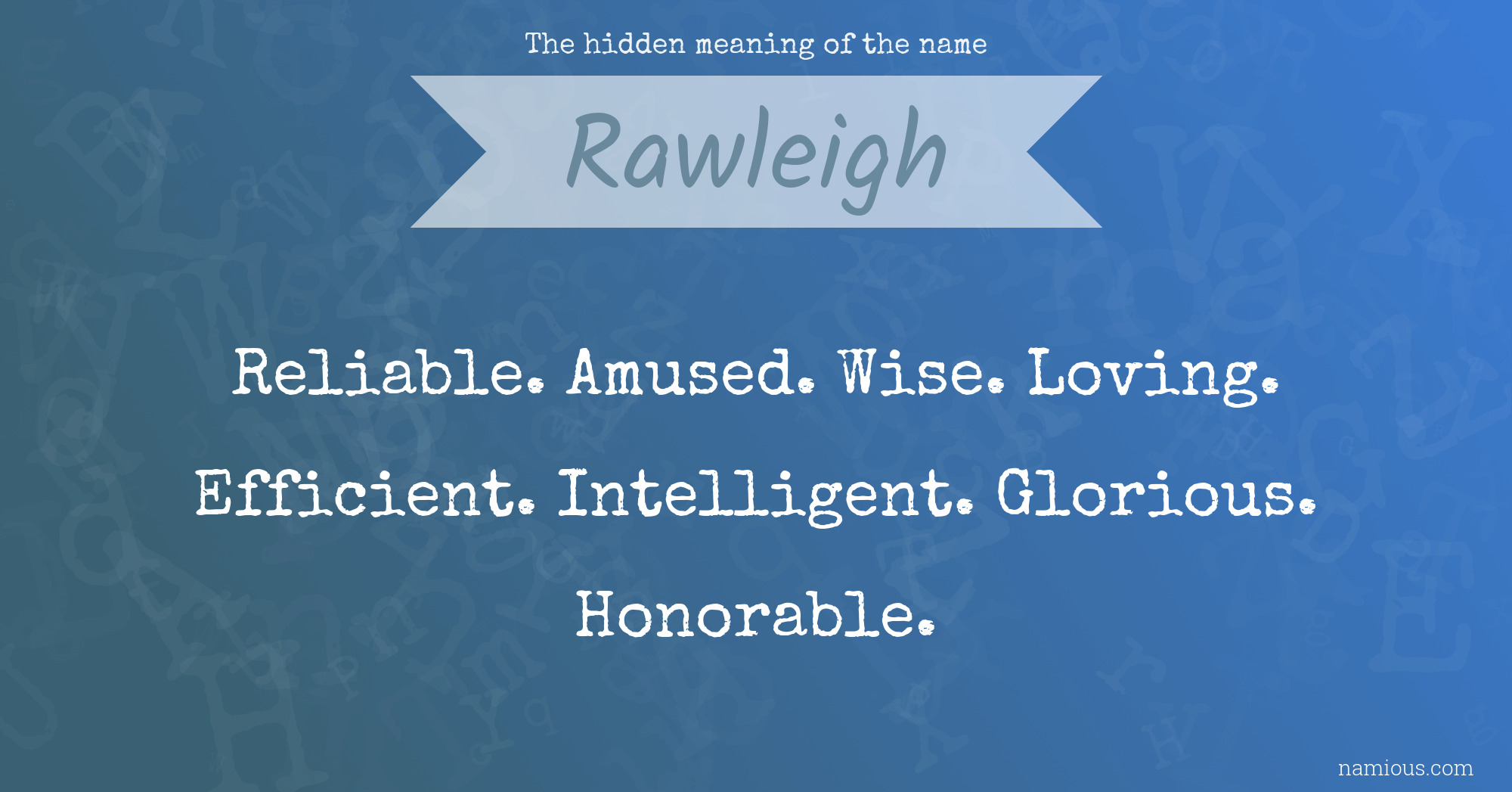 The hidden meaning of the name Rawleigh