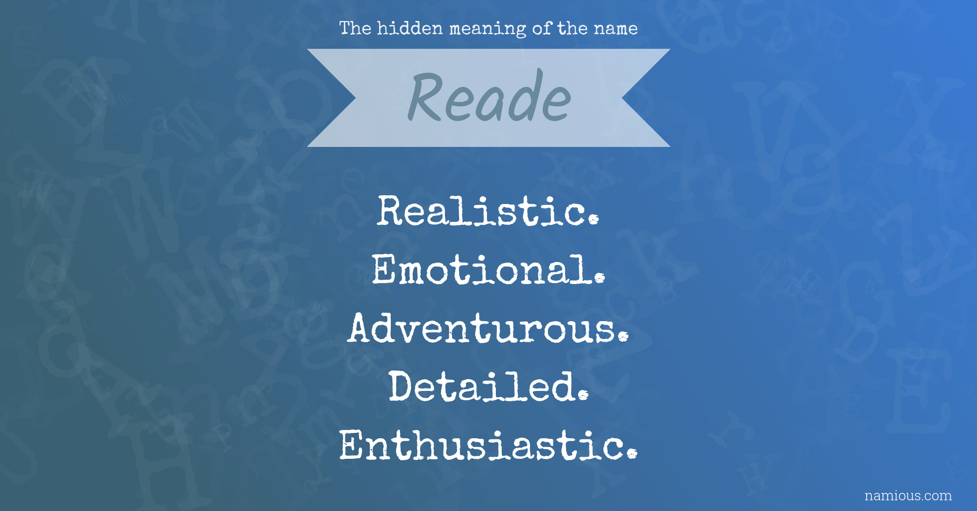 The hidden meaning of the name Reade