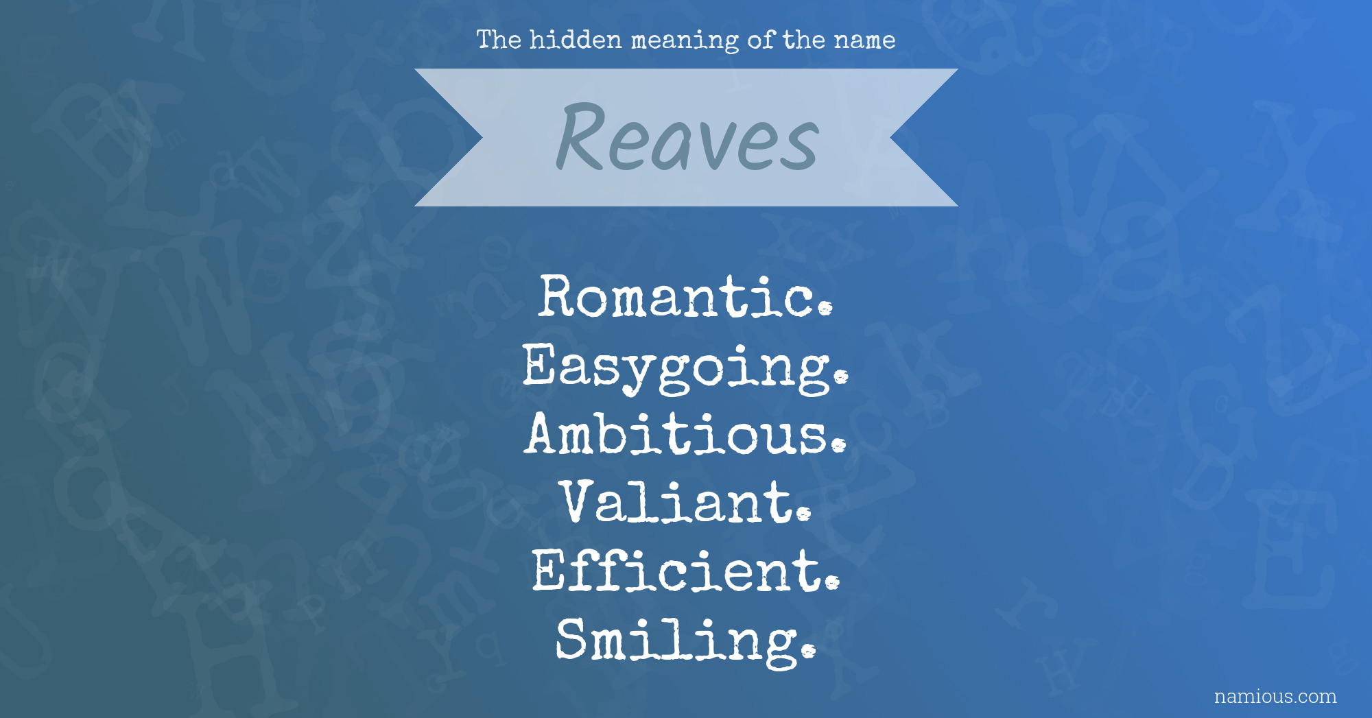 The hidden meaning of the name Reaves