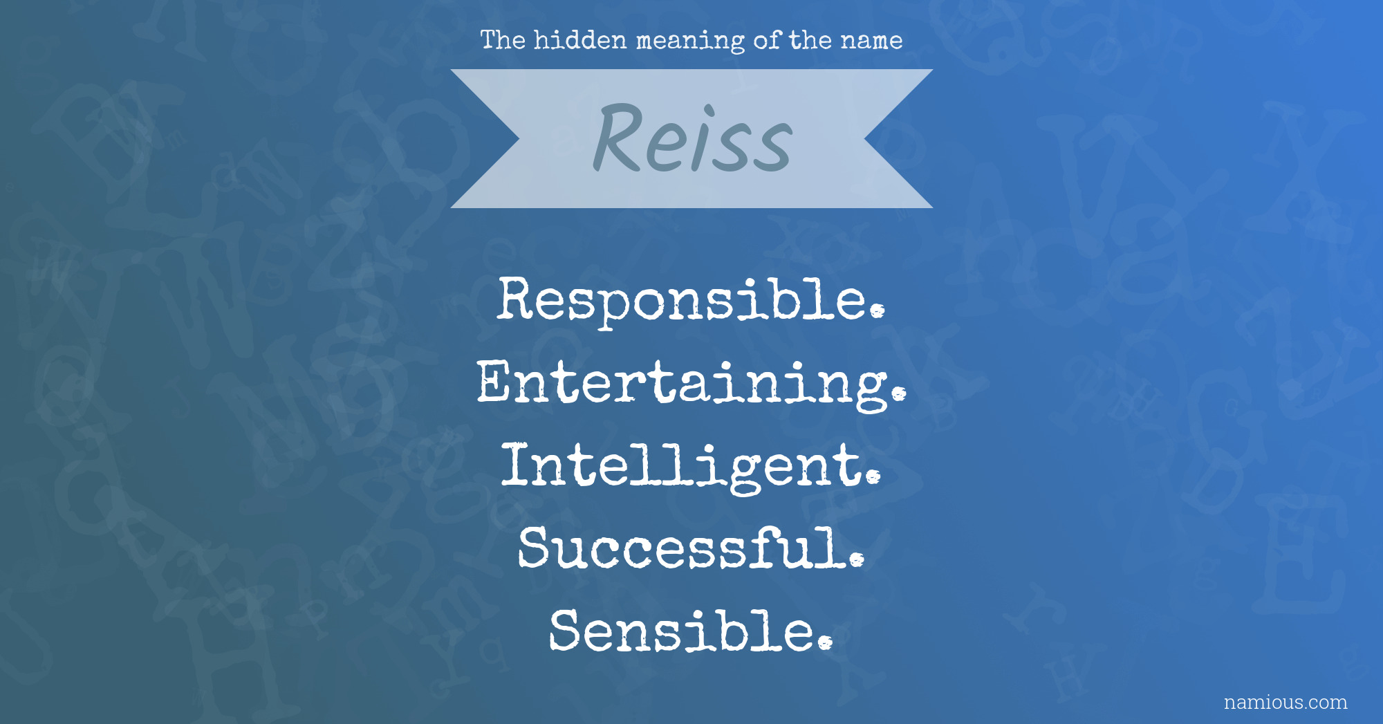 The hidden meaning of the name Reiss