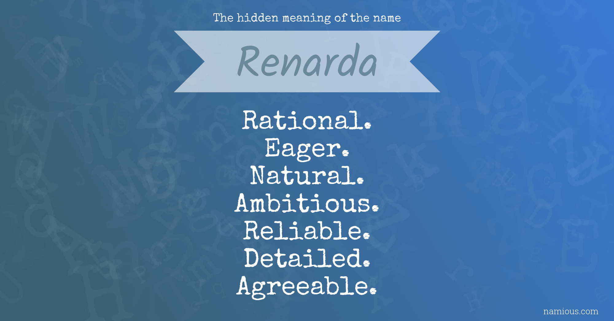 The hidden meaning of the name Renarda