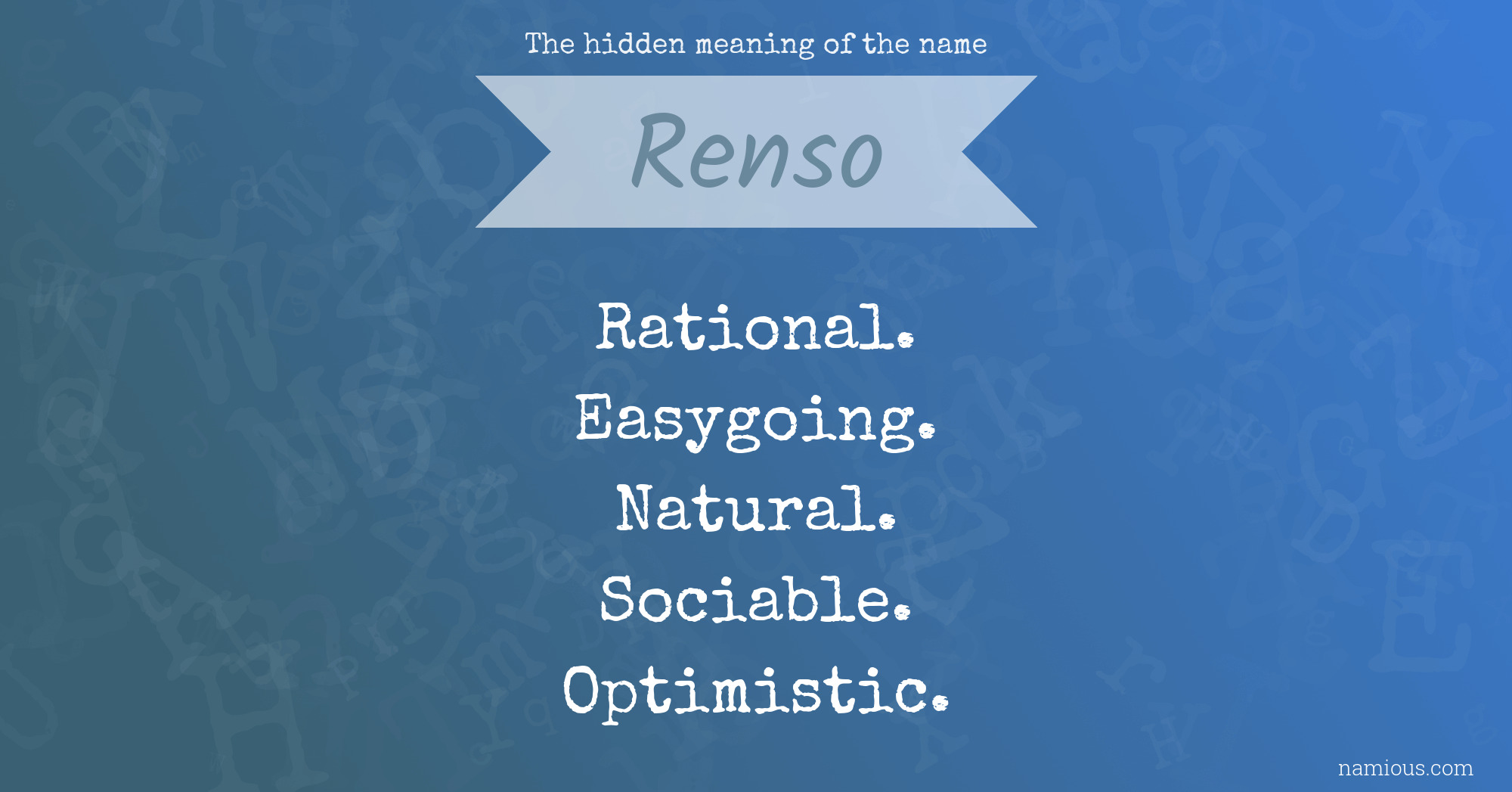 The hidden meaning of the name Renso