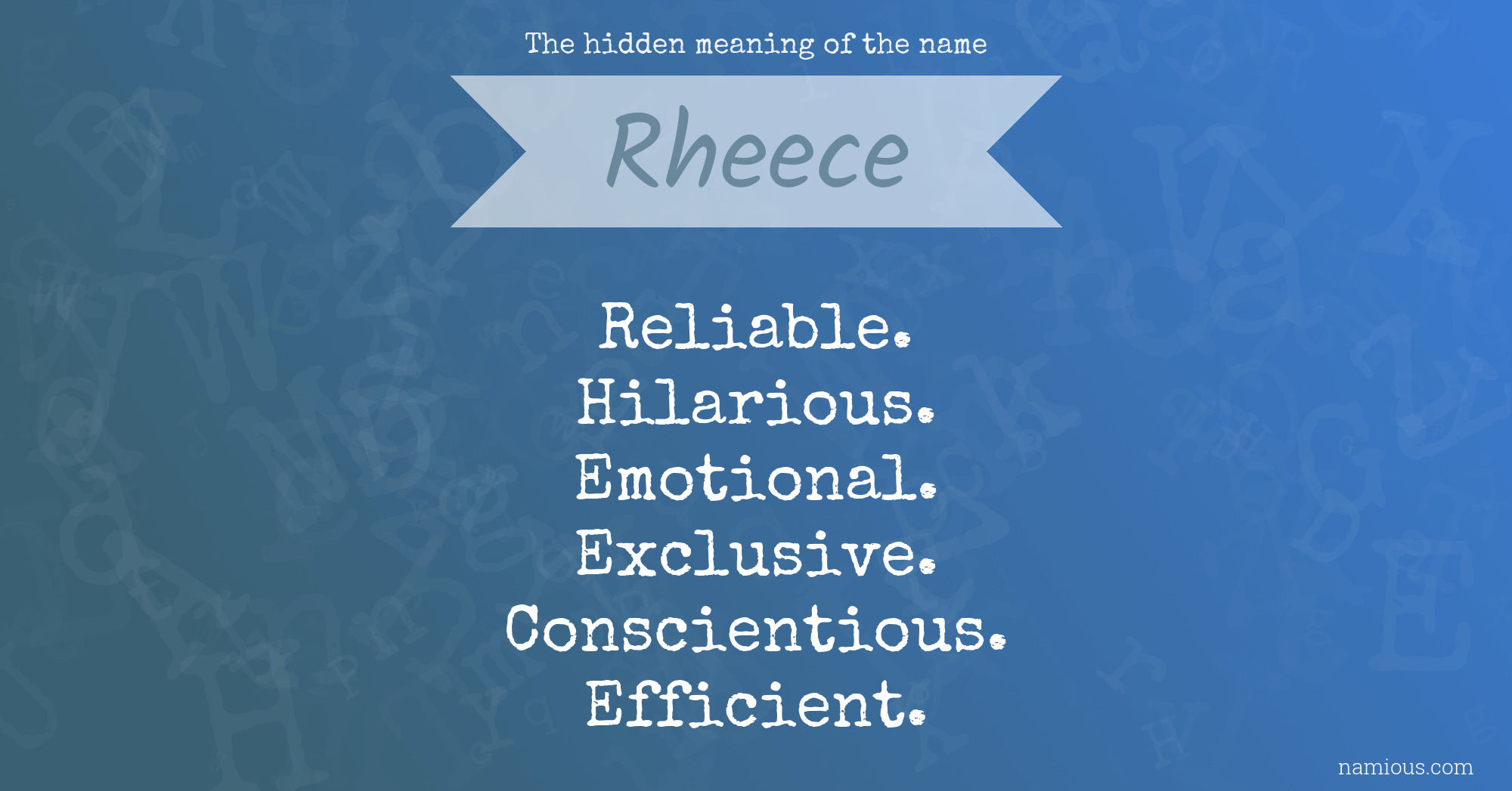 The hidden meaning of the name Rheece