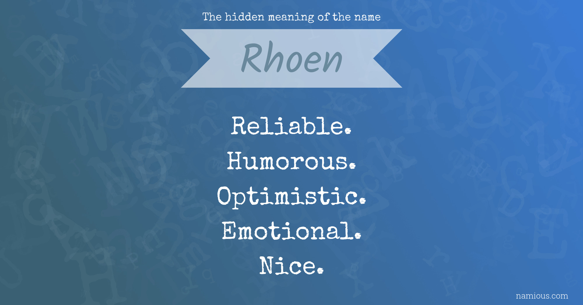 The hidden meaning of the name Rhoen