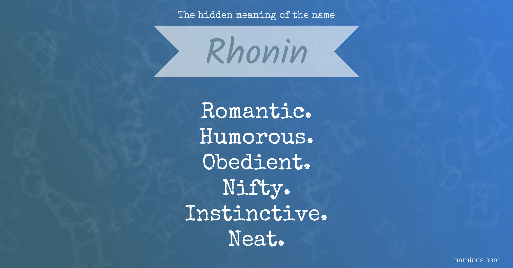 The hidden meaning of the name Rhonin