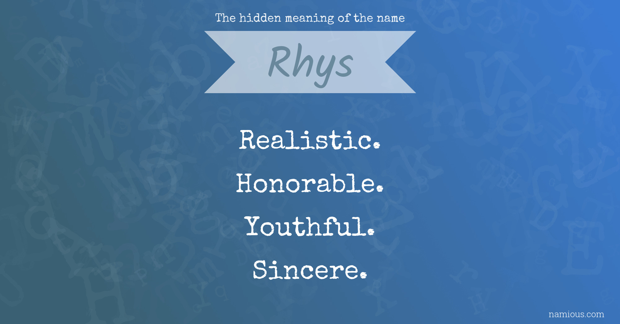 The hidden meaning of the name Rhys