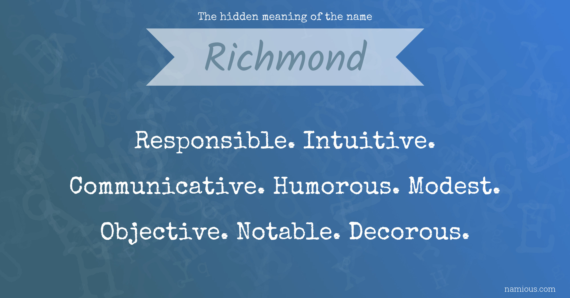 The hidden meaning of the name Richmond