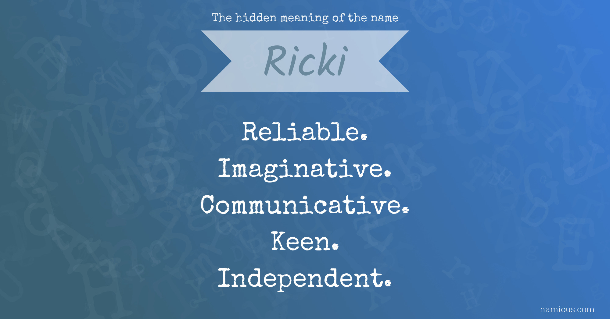 The hidden meaning of the name Ricki