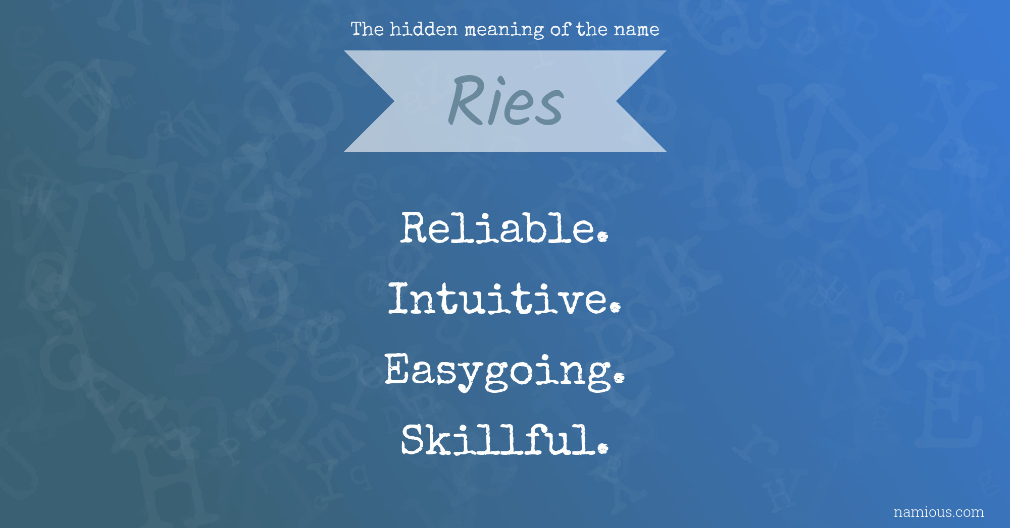 The hidden meaning of the name Ries