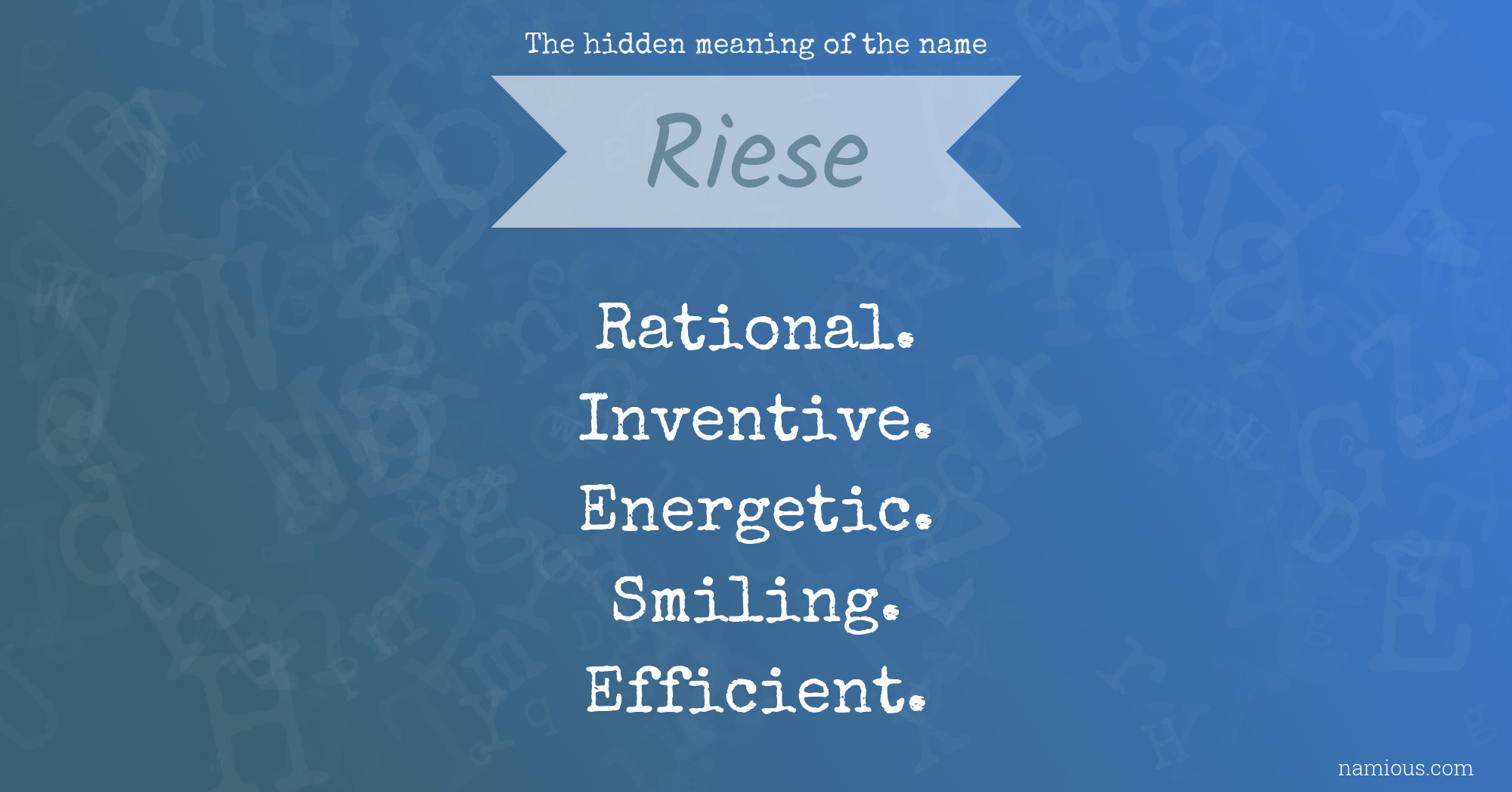 The hidden meaning of the name Riese