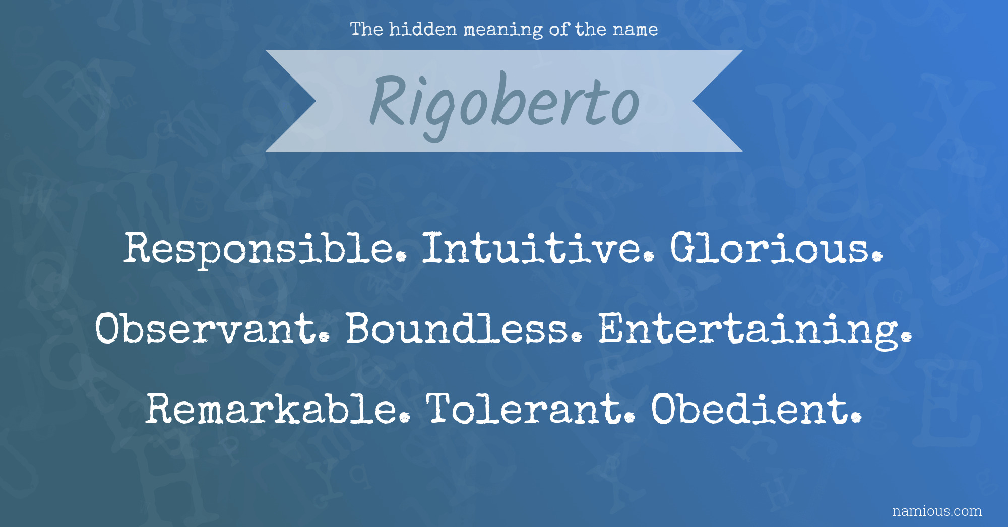 The hidden meaning of the name Rigoberto