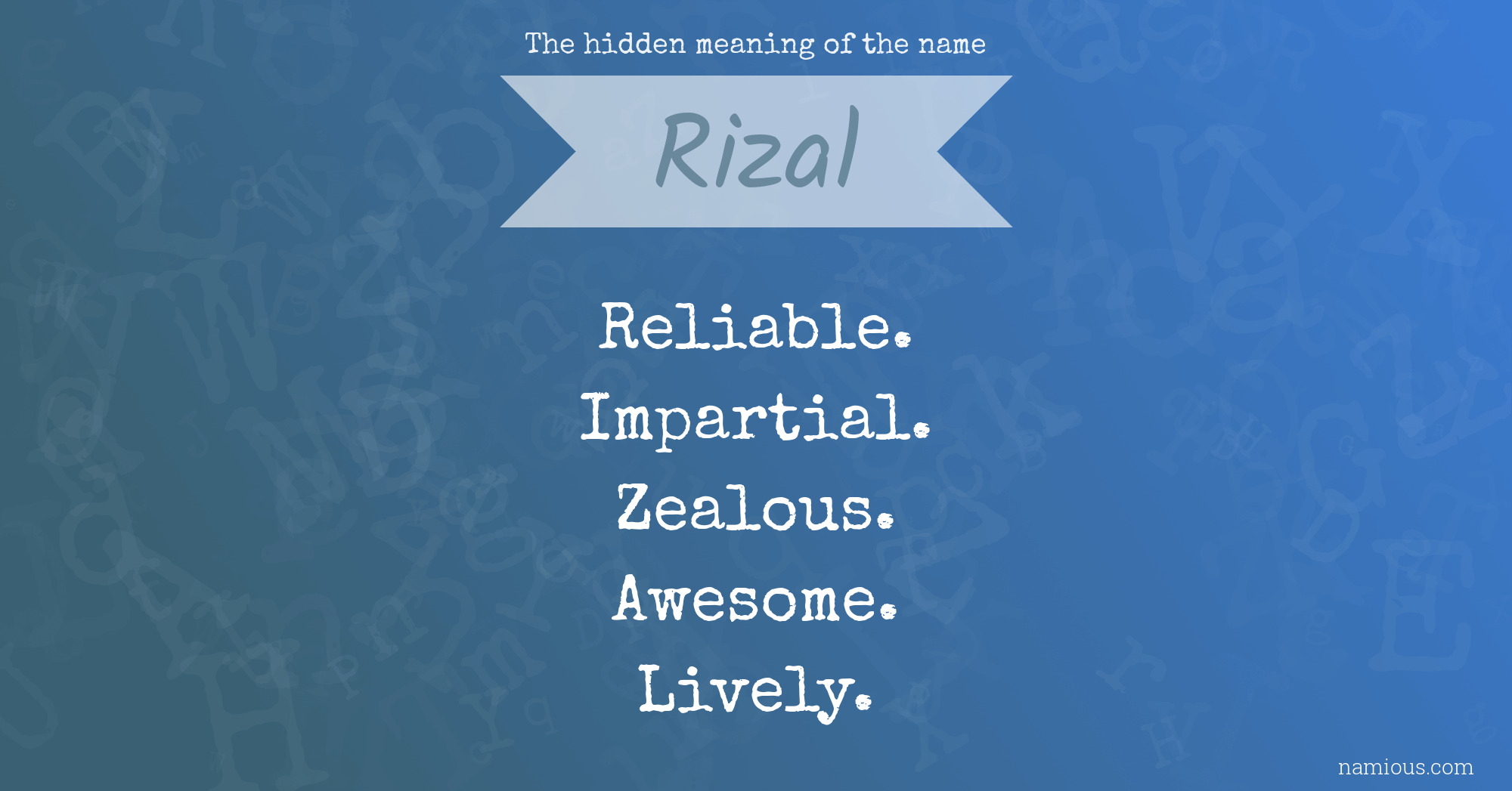 The hidden meaning of the name Rizal