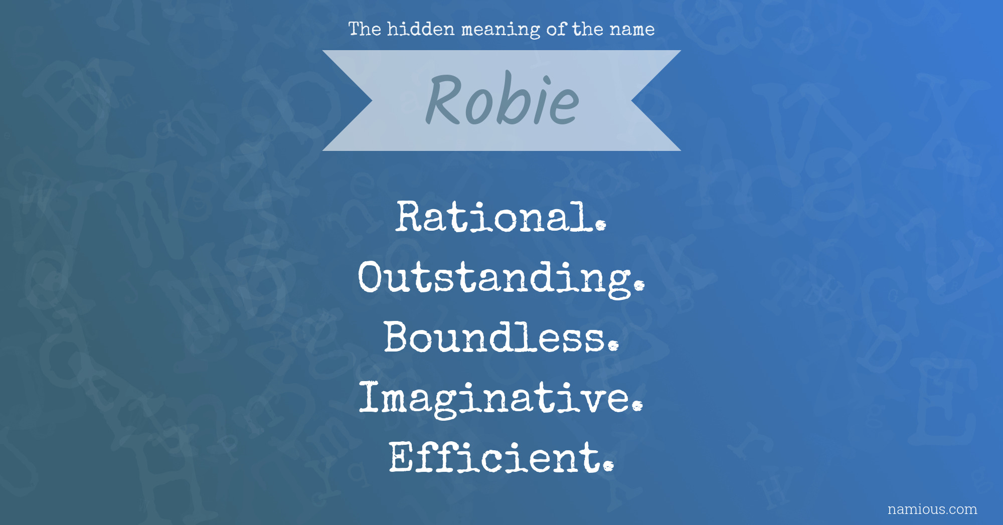 The hidden meaning of the name Robie