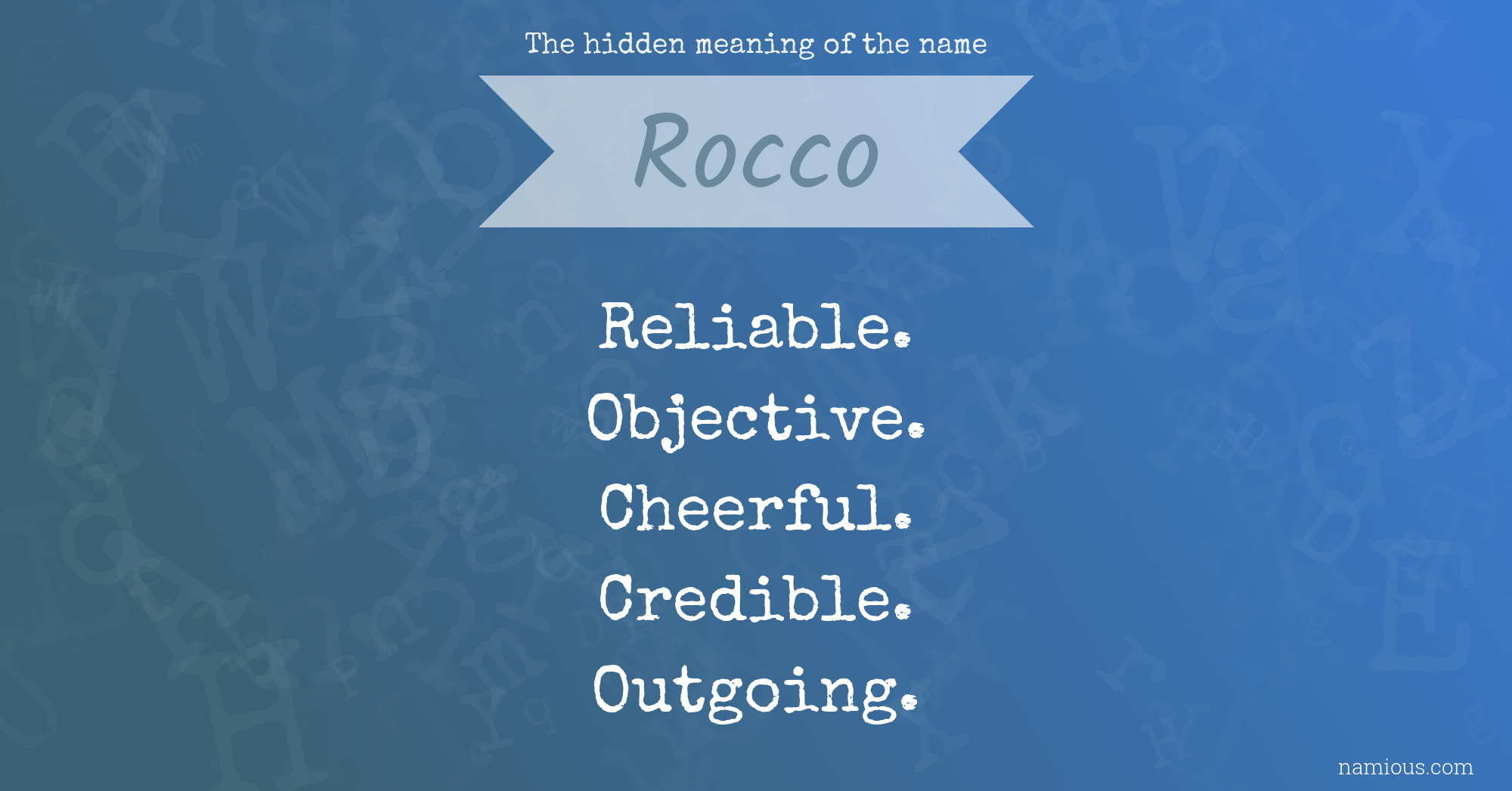 The hidden meaning of the name Rocco