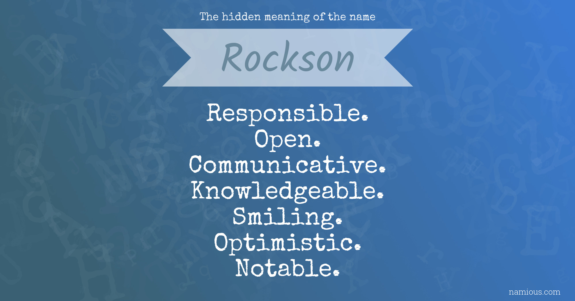 The hidden meaning of the name Rockson