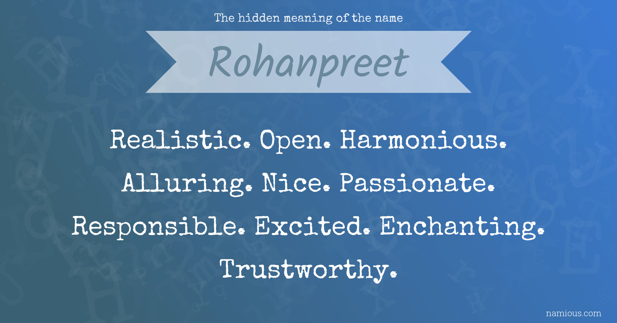 The hidden meaning of the name Rohanpreet