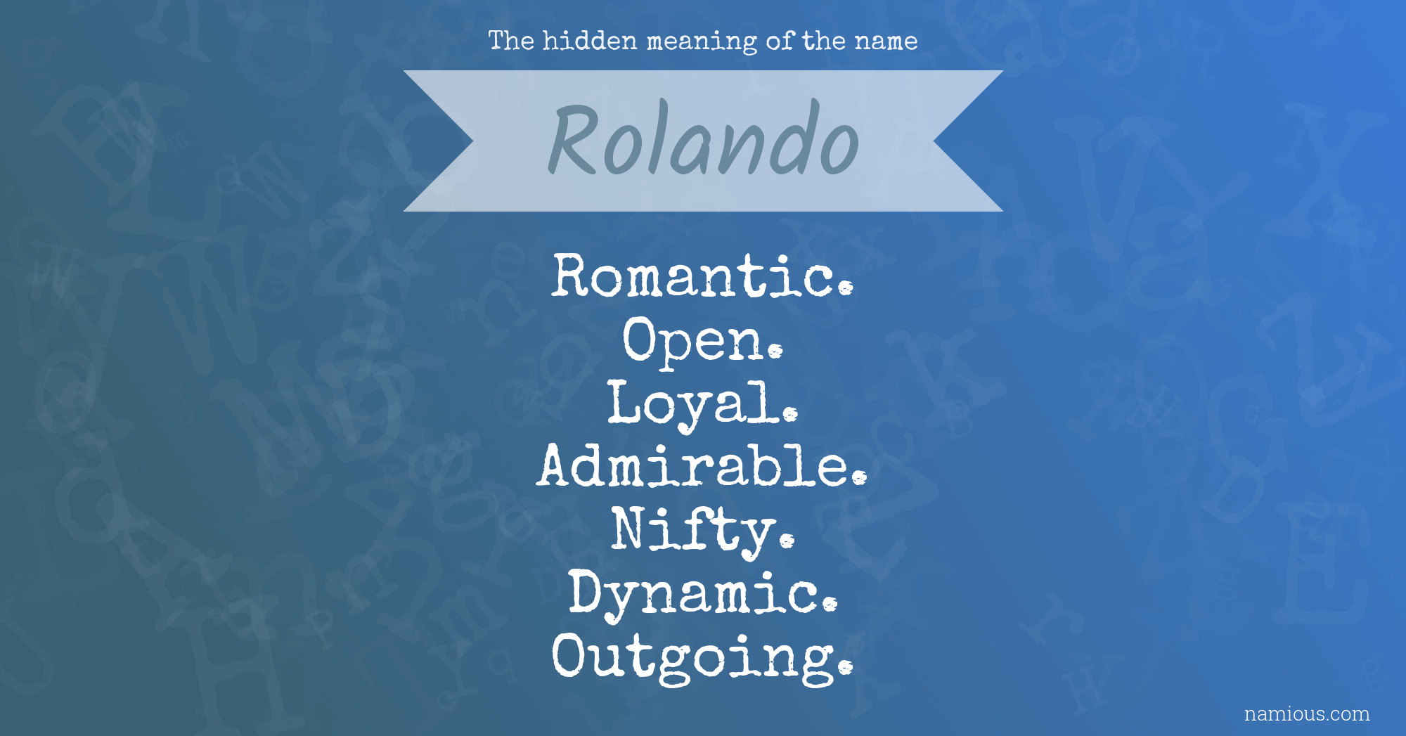 The hidden meaning of the name Rolando