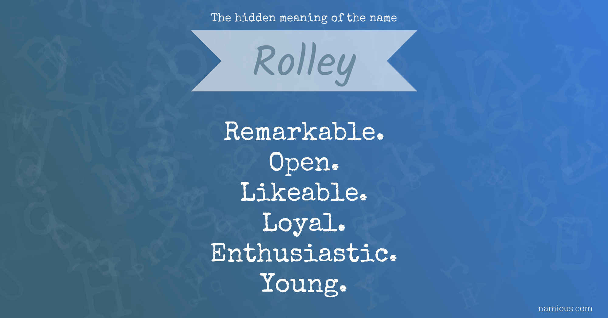 The hidden meaning of the name Rolley