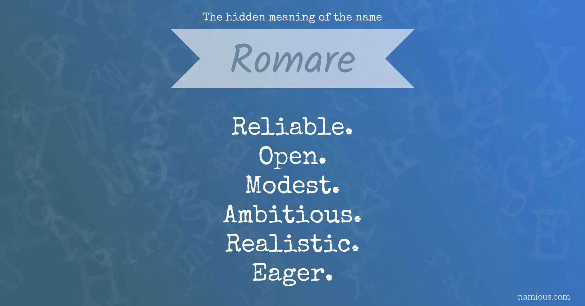 The hidden meaning of the name Romare