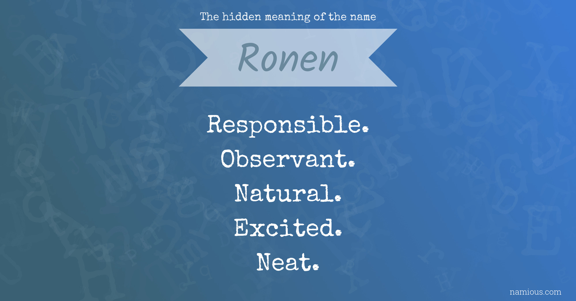 The hidden meaning of the name Ronen