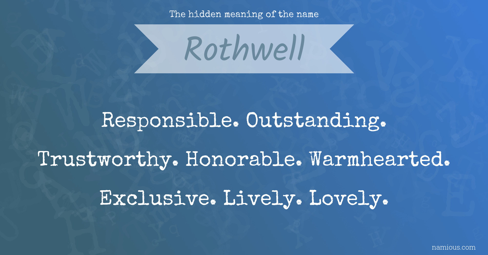 The hidden meaning of the name Rothwell